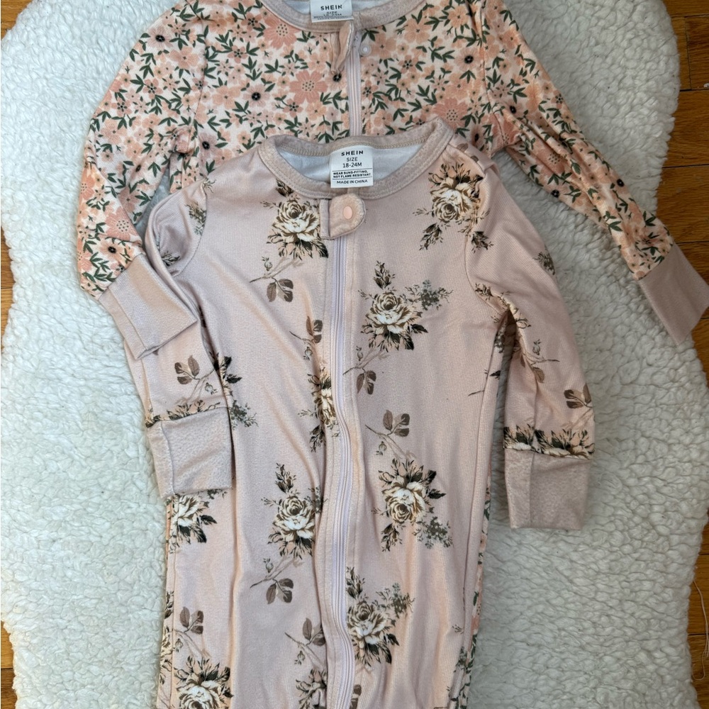 Floral Baby Sleepers Set